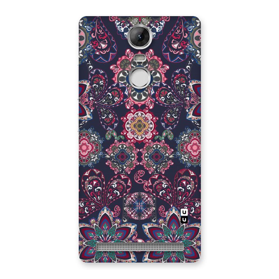 Navy Blue Bloom Pattern Back Case for Vibe K5 Note