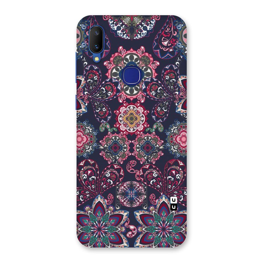 Navy Blue Bloom Pattern Back Case for Vivo V11
