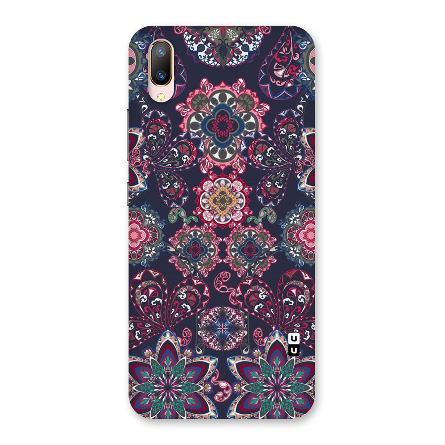 Navy Blue Bloom Pattern Back Case for Vivo V11 Pro