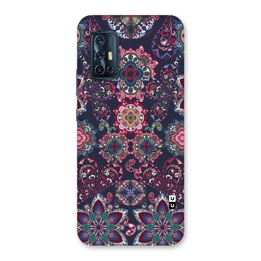 Navy Blue Bloom Pattern Back Case for Vivo V17
