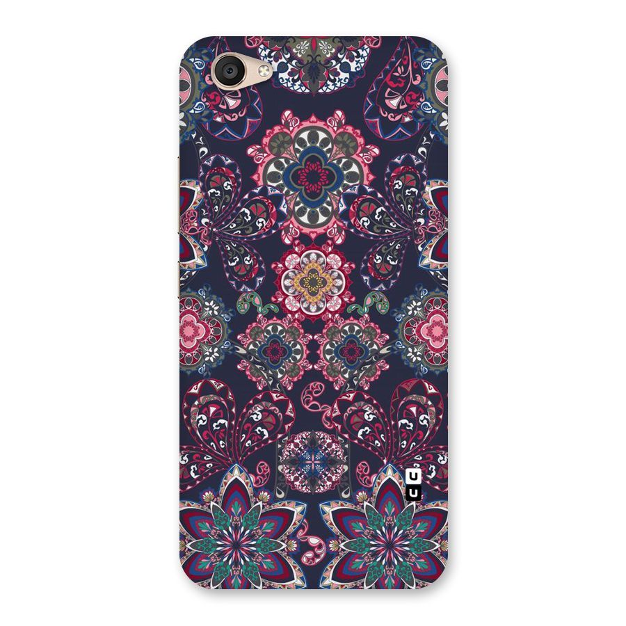 Navy Blue Bloom Pattern Back Case for Vivo V5 Plus