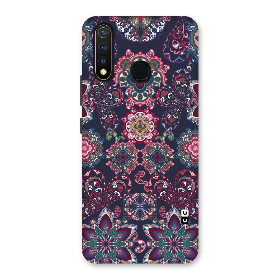 Navy Blue Bloom Pattern Back Case for Vivo Y19