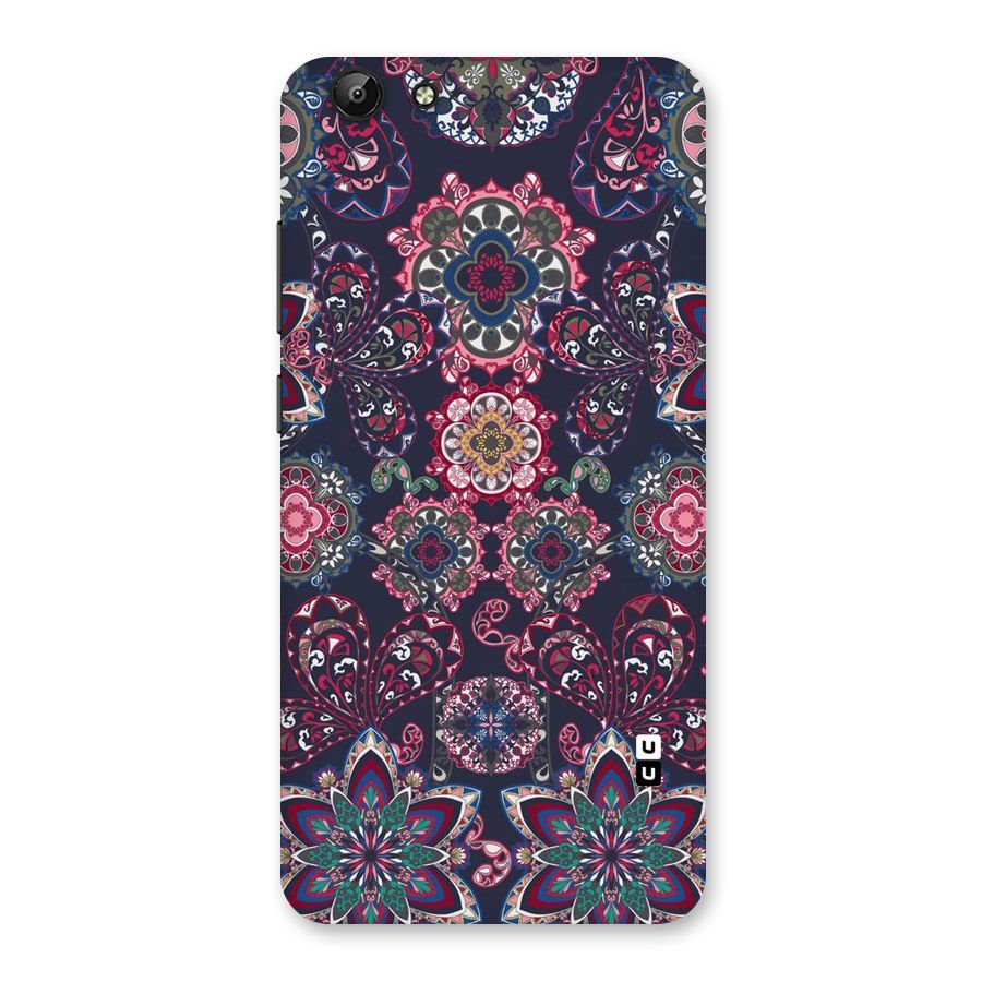 Navy Blue Bloom Pattern Back Case for Vivo Y69
