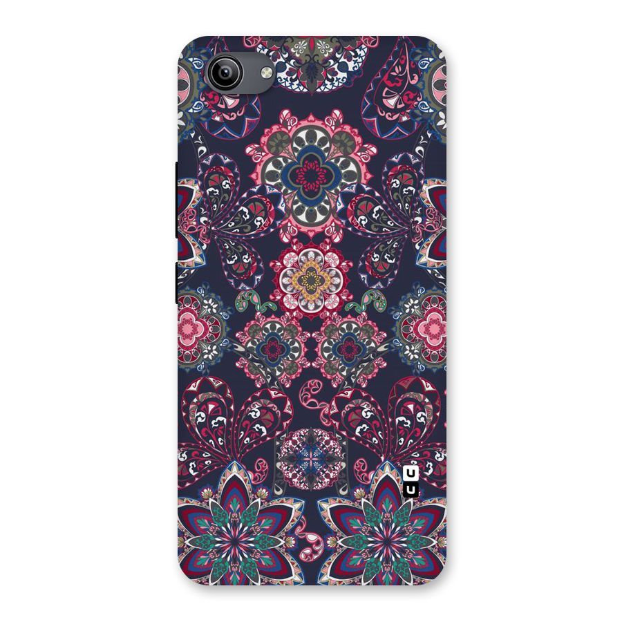 Navy Blue Bloom Pattern Back Case for Vivo Y81i