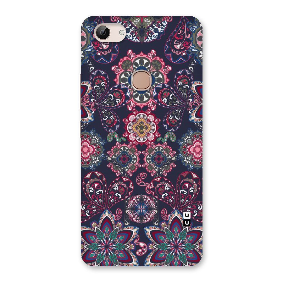 Navy Blue Bloom Pattern Back Case for Vivo Y83
