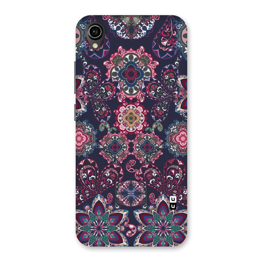 Navy Blue Bloom Pattern Back Case for Vivo Y91i