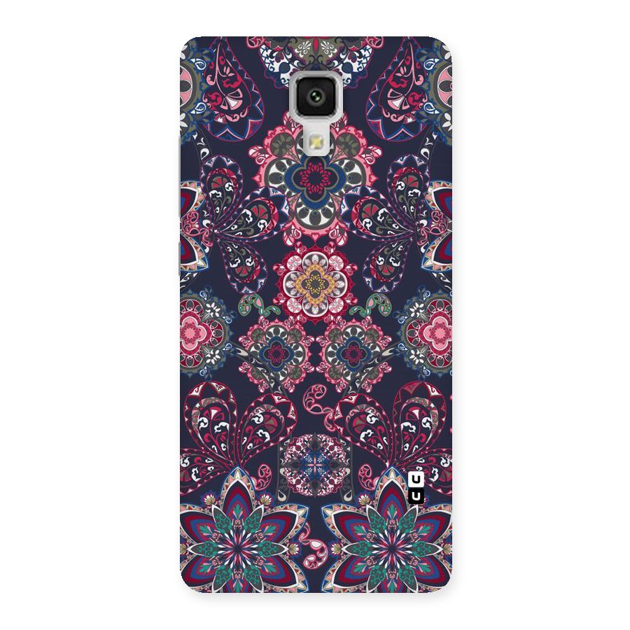 Navy Blue Bloom Pattern Back Case for Xiaomi Mi 4