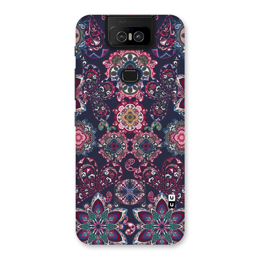 Navy Blue Bloom Pattern Back Case for Zenfone 6z