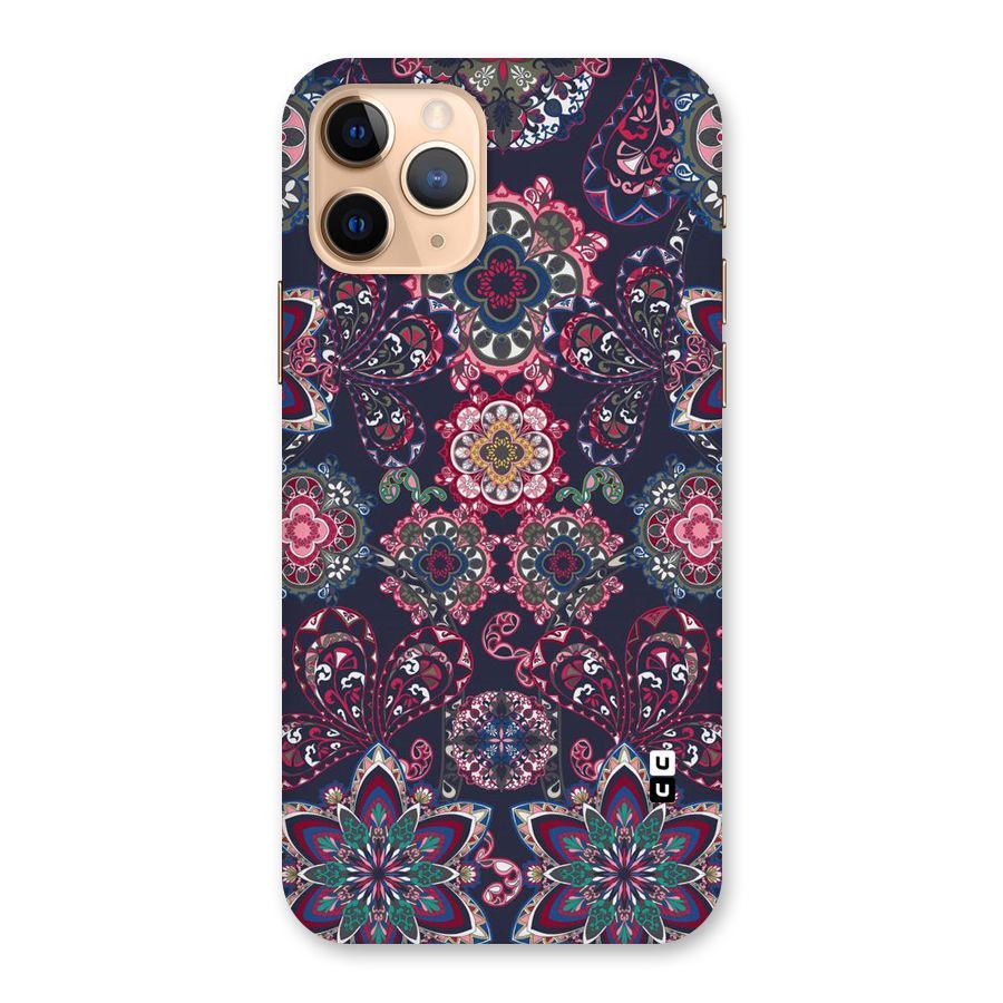 Navy Blue Bloom Pattern Back Case for iPhone 11 Pro