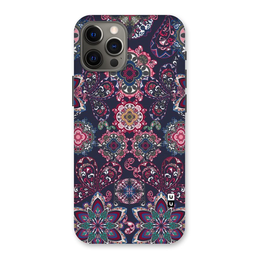 Navy Blue Bloom Pattern Back Case for iPhone 12 Pro Max