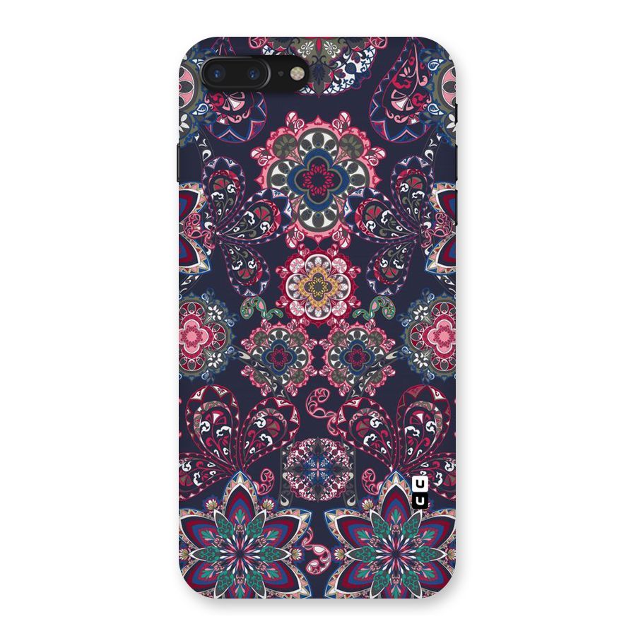 Navy Blue Bloom Pattern Back Case for iPhone 7 Plus