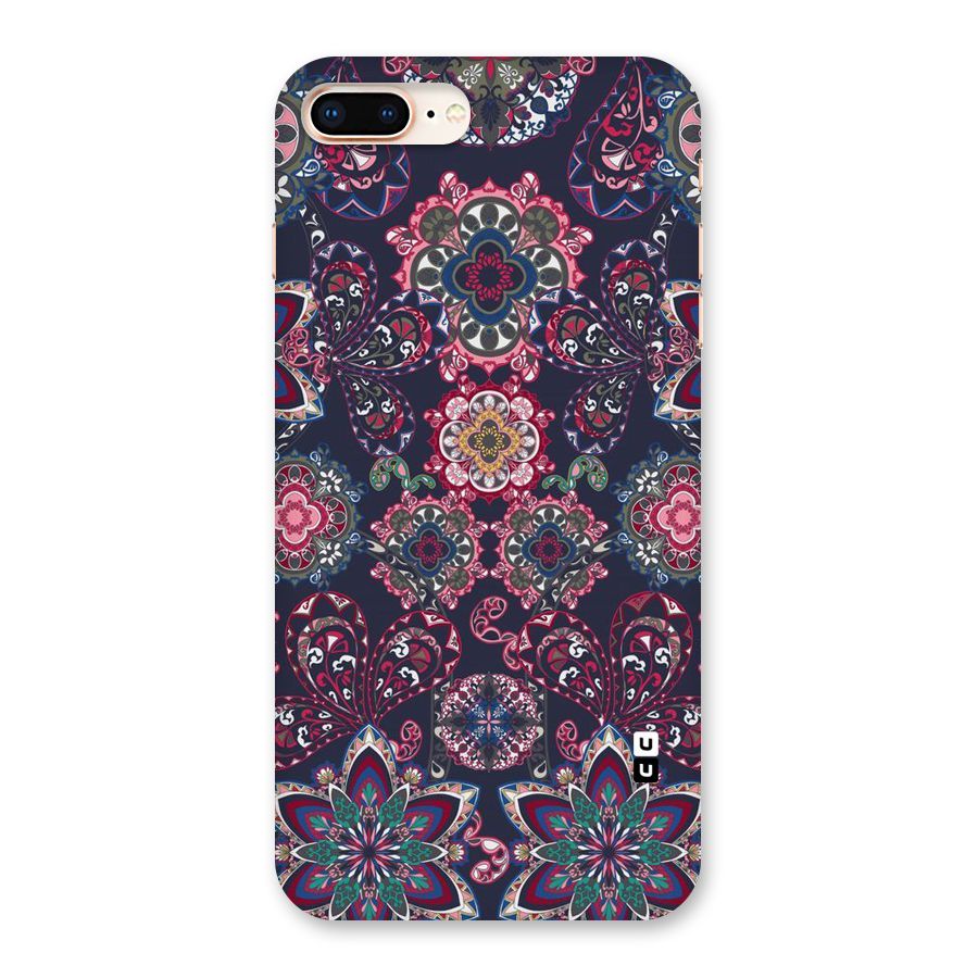 Navy Blue Bloom Pattern Back Case for iPhone 8 Plus