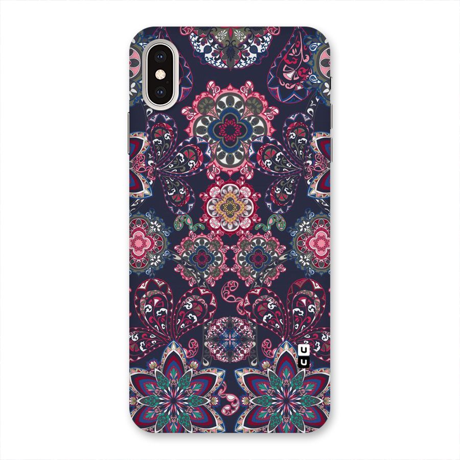 Navy Blue Bloom Pattern Back Case for iPhone XS Max