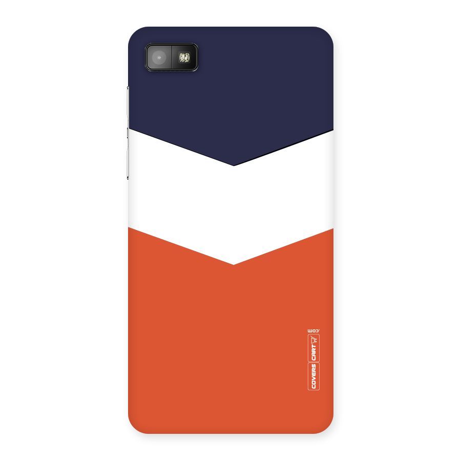 Navy Blue White Orange Arrow Back Case for Blackberry Z10