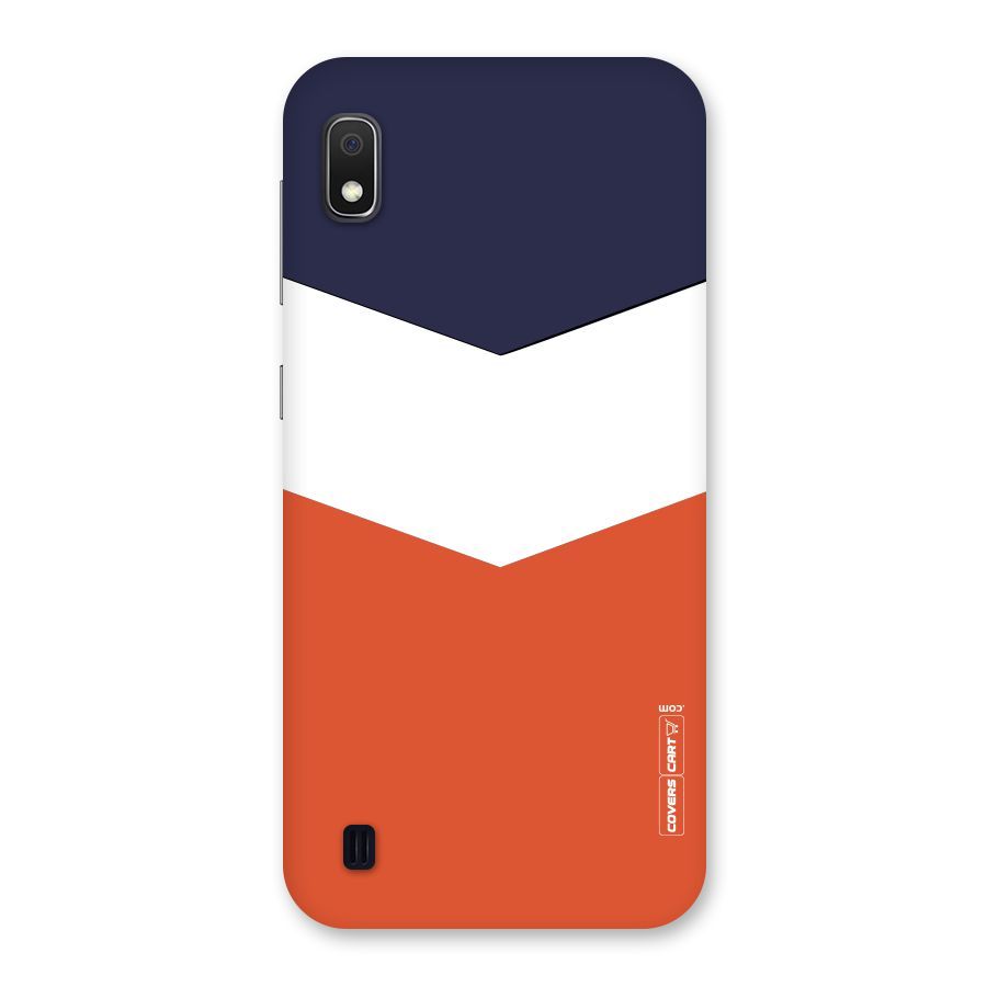 Navy Blue White Orange Arrow Back Case for Galaxy A10