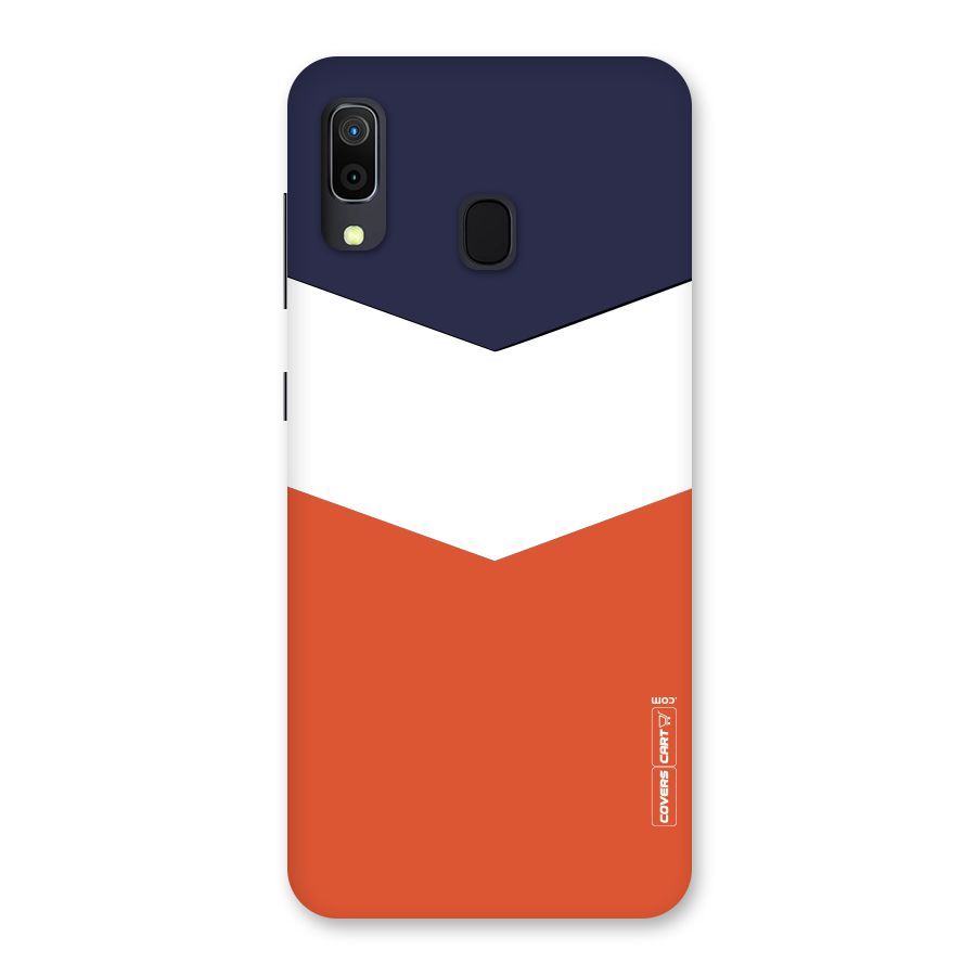 Navy Blue White Orange Arrow Back Case for Galaxy A30