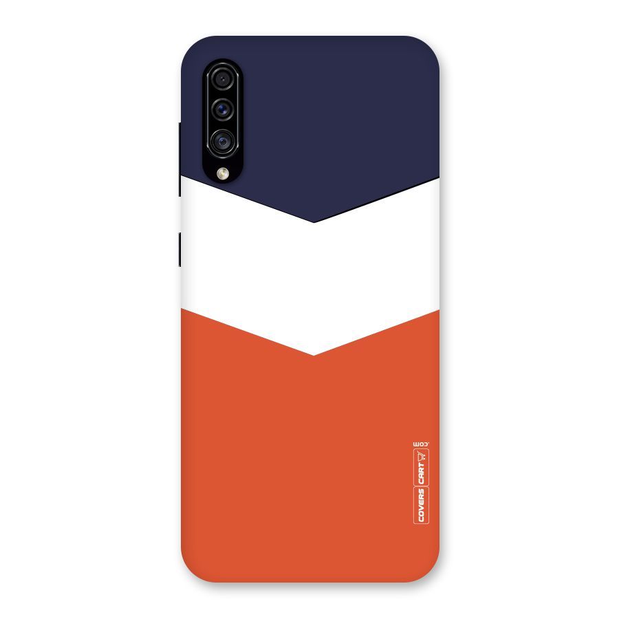 Navy Blue White Orange Arrow Back Case for Galaxy A30s