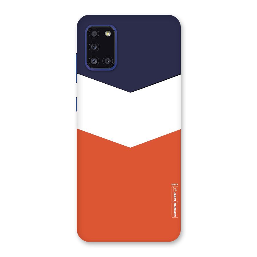 Navy Blue White Orange Arrow Back Case for Galaxy A31