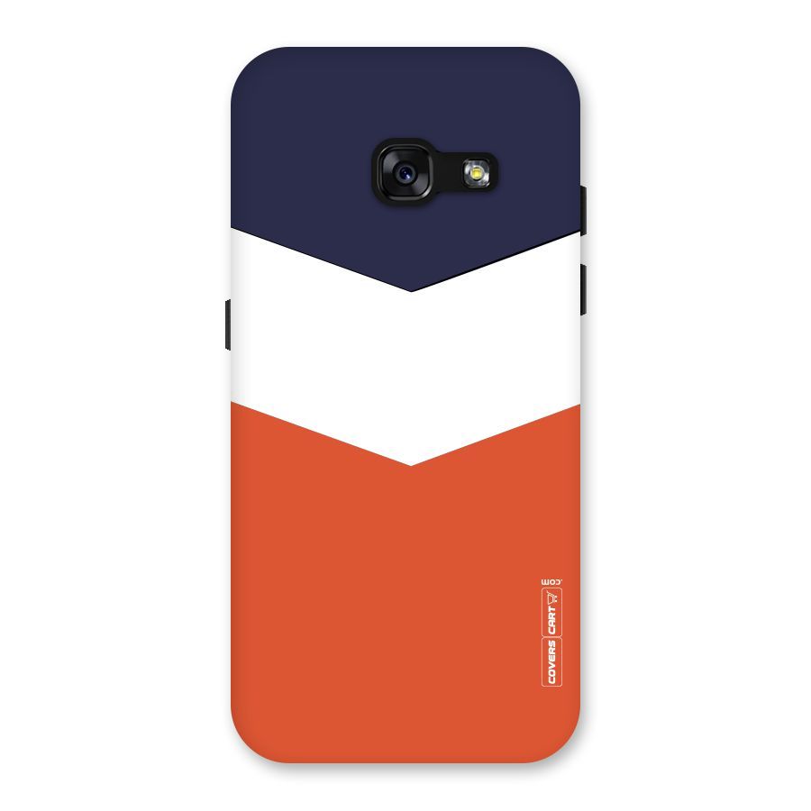 Navy Blue White Orange Arrow Back Case for Galaxy A3 (2017)