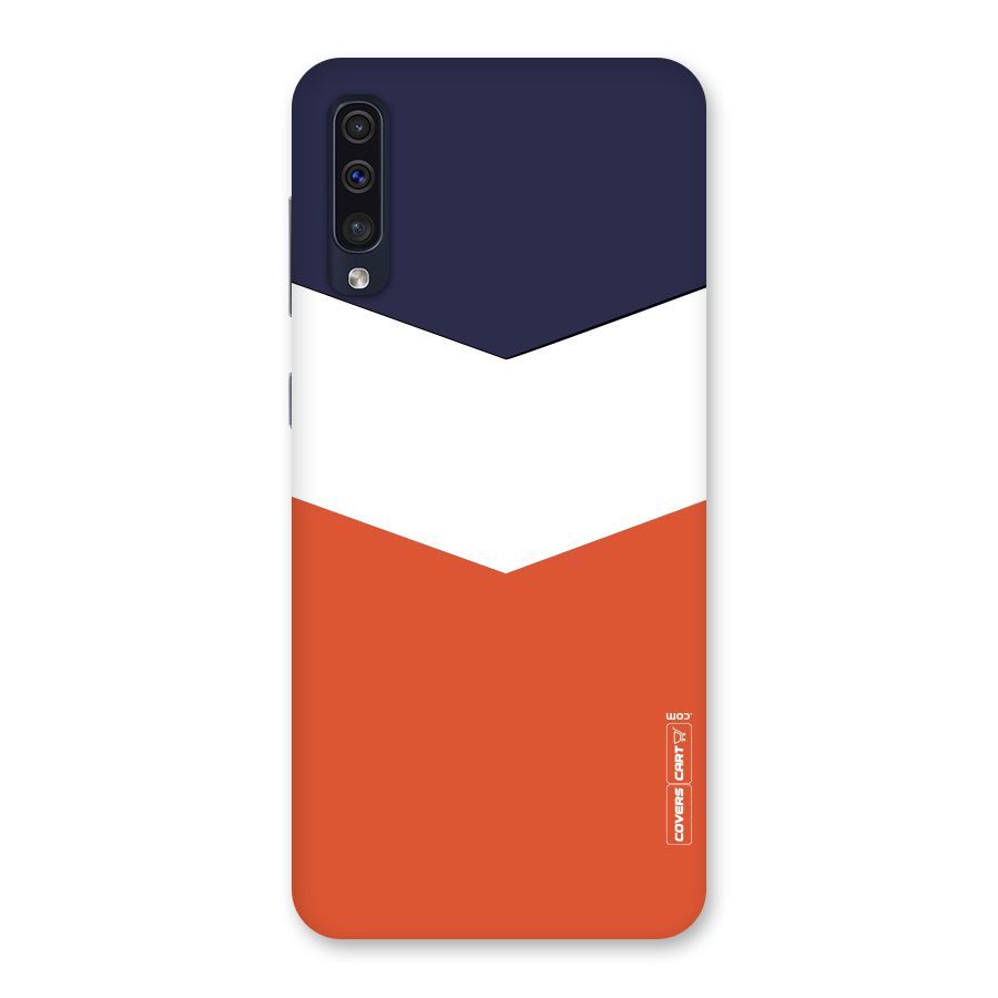 Navy Blue White Orange Arrow Back Case for Galaxy A50s
