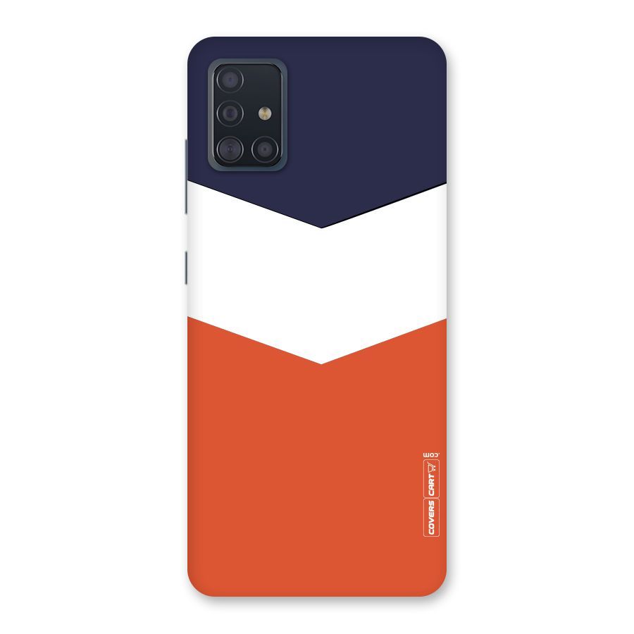 Navy Blue White Orange Arrow Back Case for Galaxy A51
