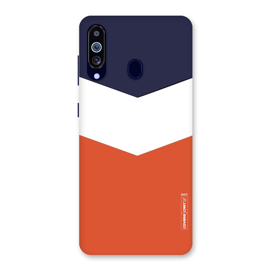 Navy Blue White Orange Arrow Back Case for Galaxy A60