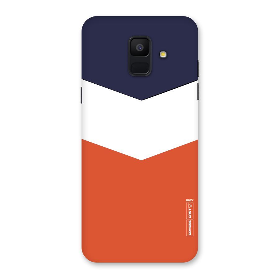 Navy Blue White Orange Arrow Back Case for Galaxy A6 (2018)