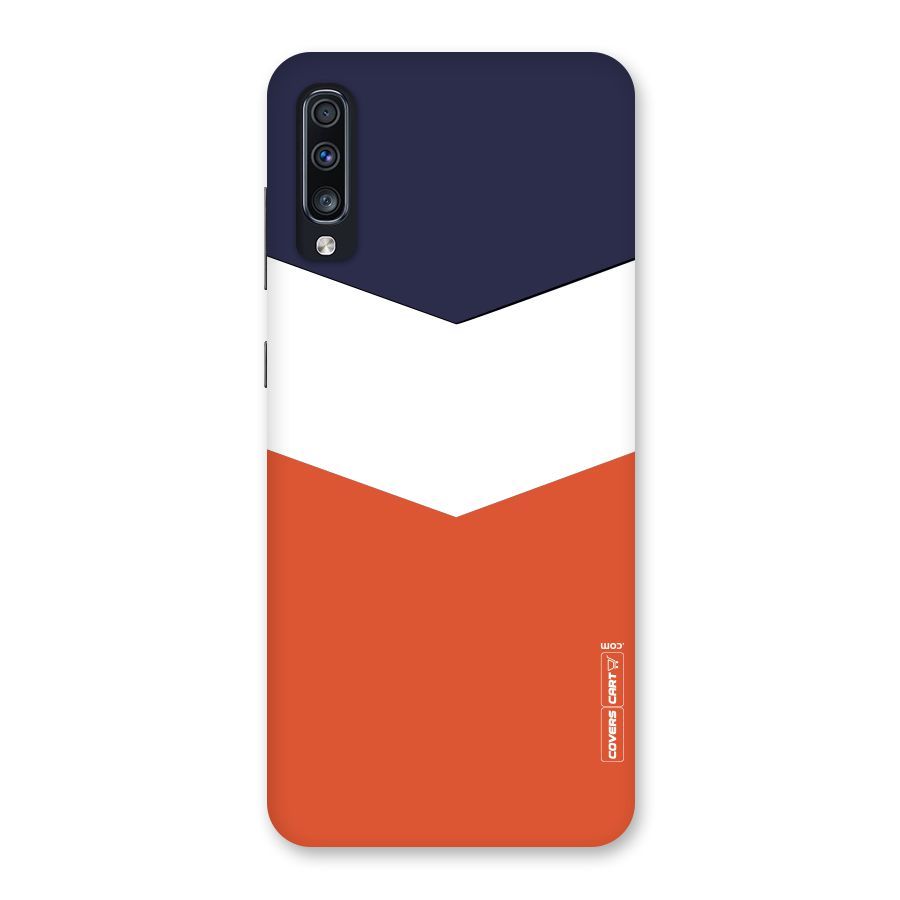 Navy Blue White Orange Arrow Back Case for Galaxy A70