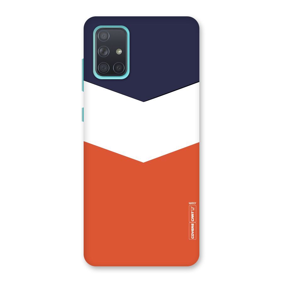 Navy Blue White Orange Arrow Back Case for Galaxy A71