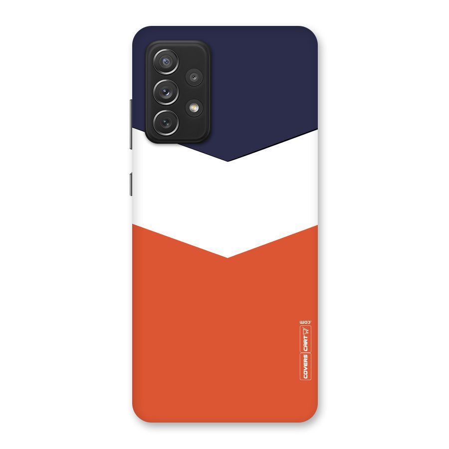 Navy Blue White Orange Arrow Back Case for Galaxy A72