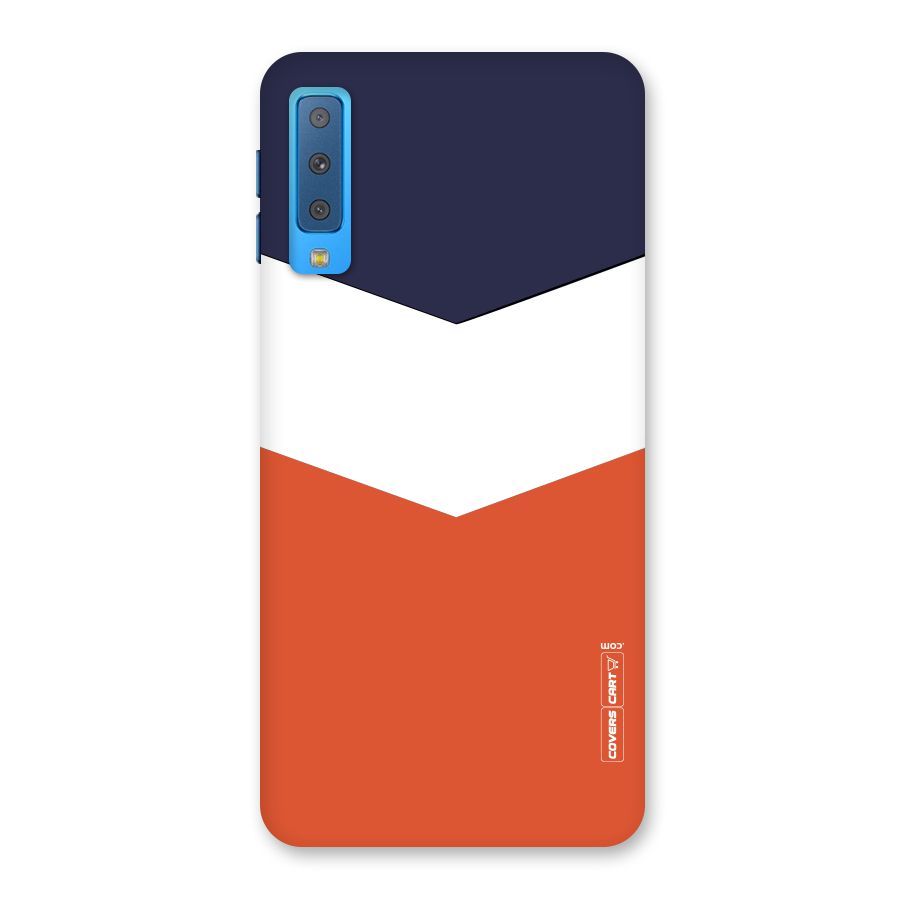 Navy Blue White Orange Arrow Back Case for Galaxy A7 (2018)