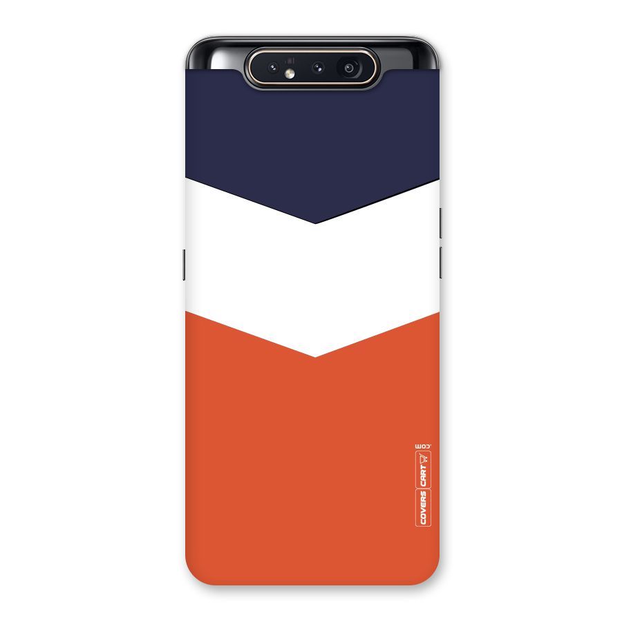 Navy Blue White Orange Arrow Back Case for Galaxy A80