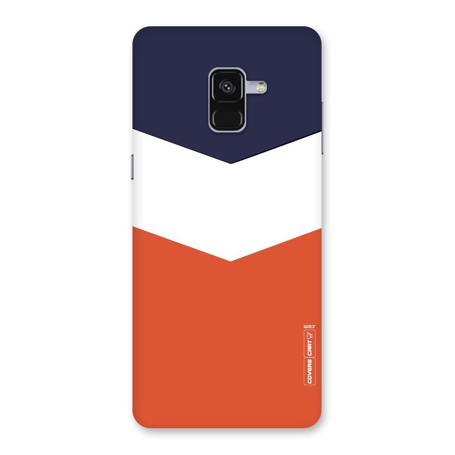 Navy Blue White Orange Arrow Back Case for Galaxy A8 Plus