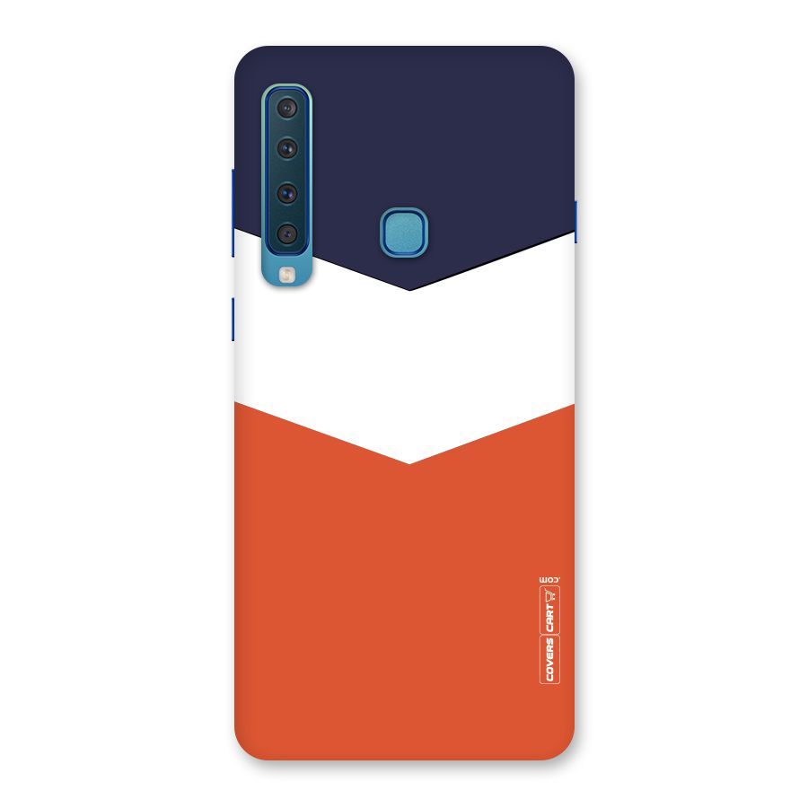 Navy Blue White Orange Arrow Back Case for Galaxy A9 (2018)