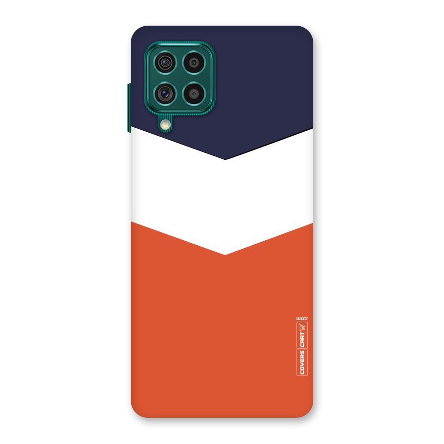 Navy Blue White Orange Arrow Back Case for Galaxy F62