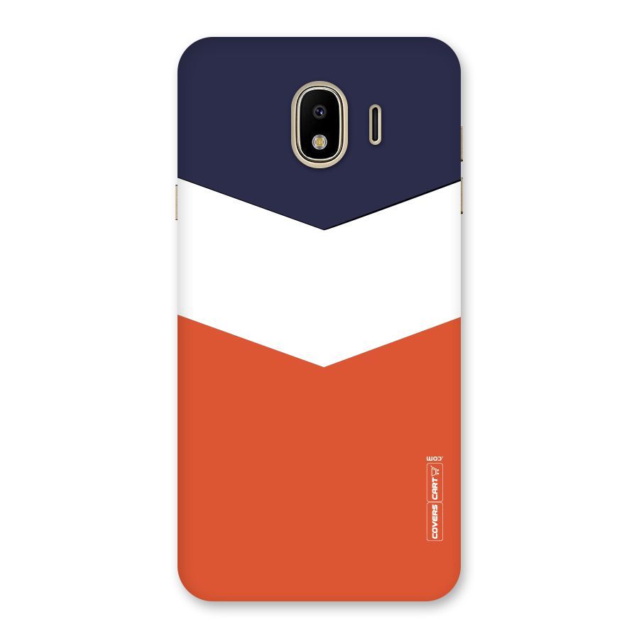 Navy Blue White Orange Arrow Back Case for Galaxy J4