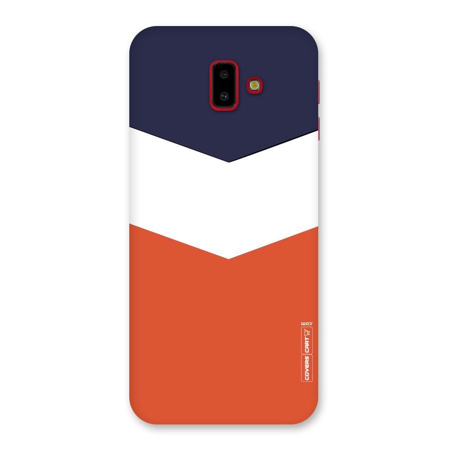 Navy Blue White Orange Arrow Back Case for Galaxy J6 Plus