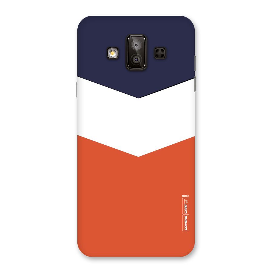Navy Blue White Orange Arrow Back Case for Galaxy J7 Duo