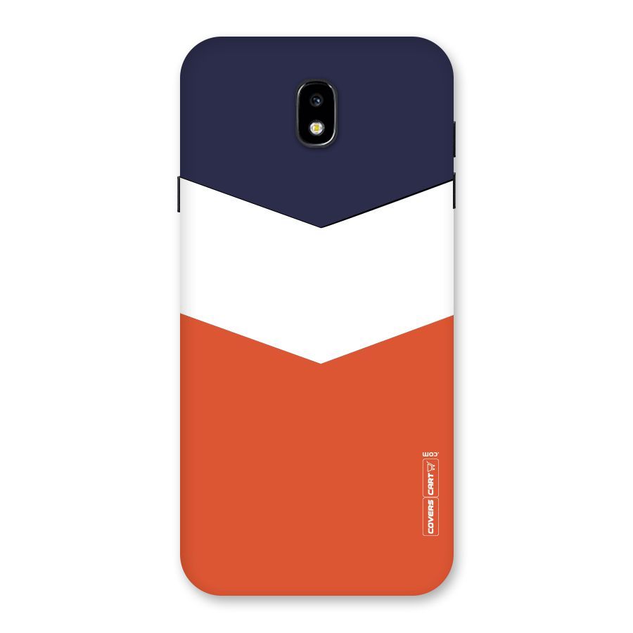 Navy Blue White Orange Arrow Back Case for Galaxy J7 Pro