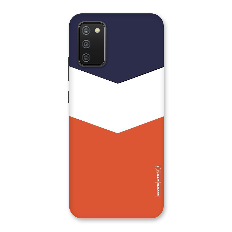 Navy Blue White Orange Arrow Back Case for Galaxy M02s