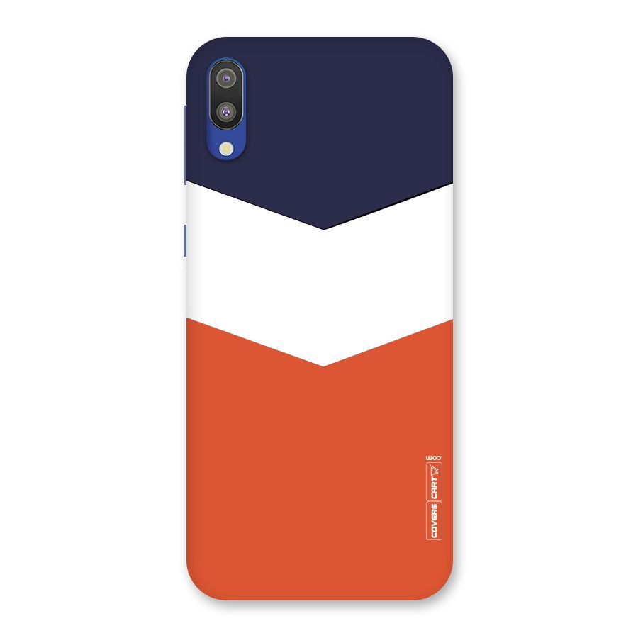 Navy Blue White Orange Arrow Back Case for Galaxy M10
