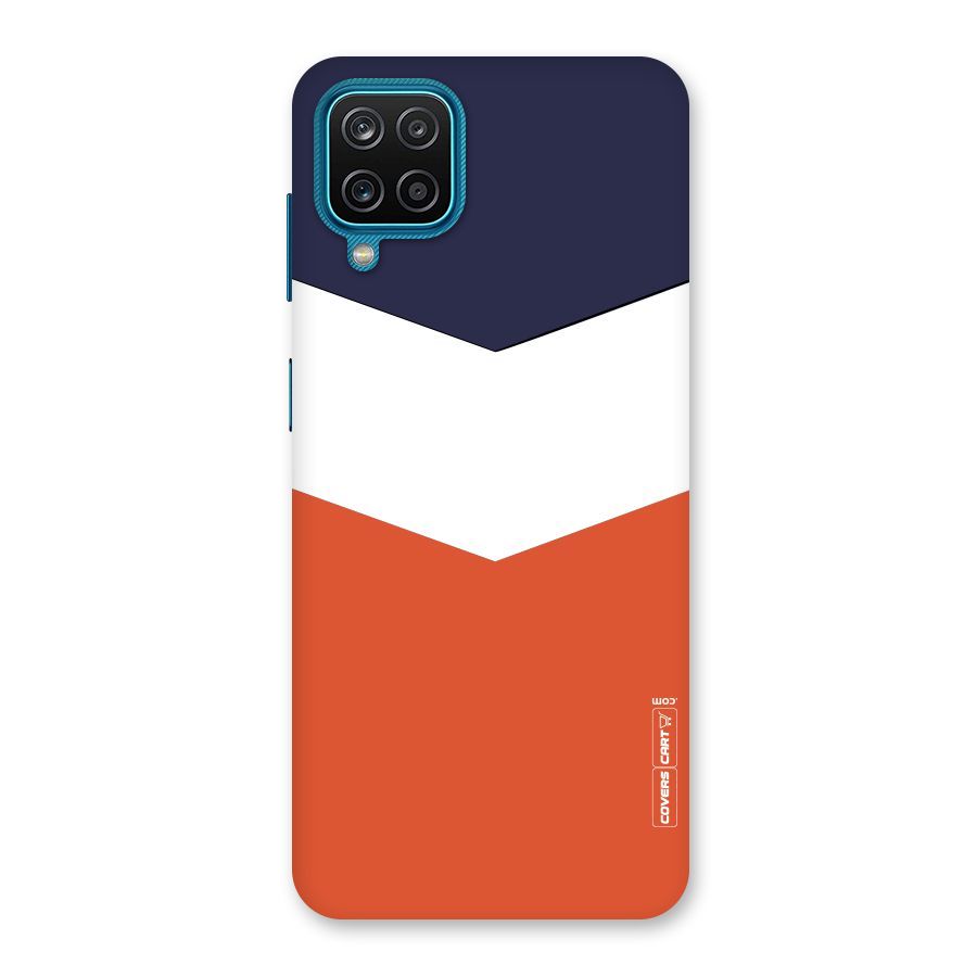 Navy Blue White Orange Arrow Back Case for Galaxy M12