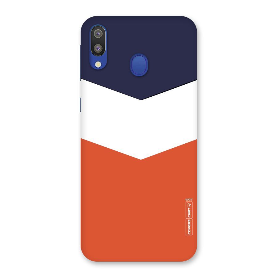 Navy Blue White Orange Arrow Back Case for Galaxy M20