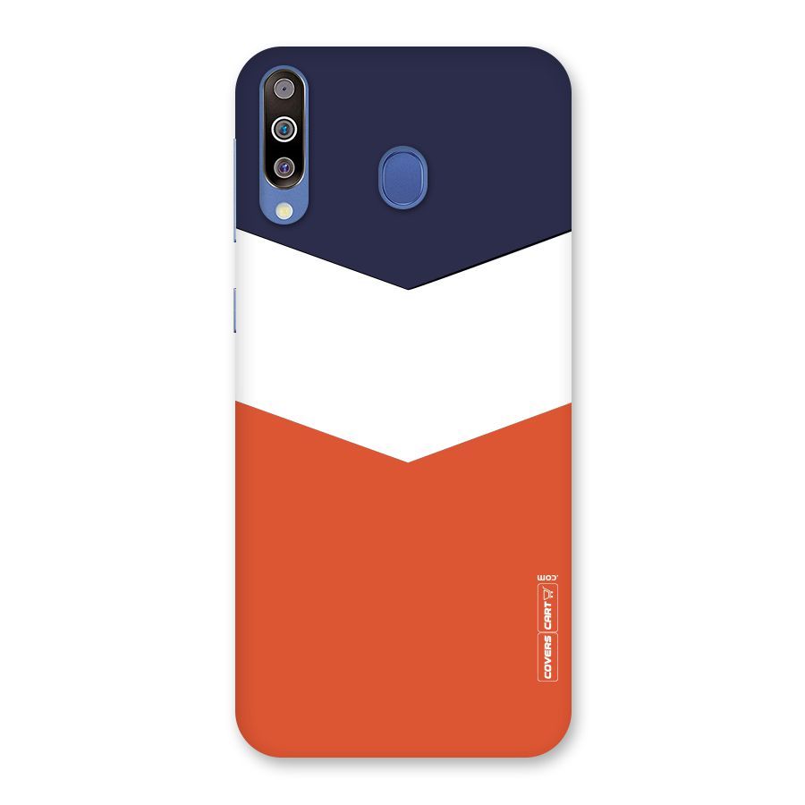 Navy Blue White Orange Arrow Back Case for Galaxy M30