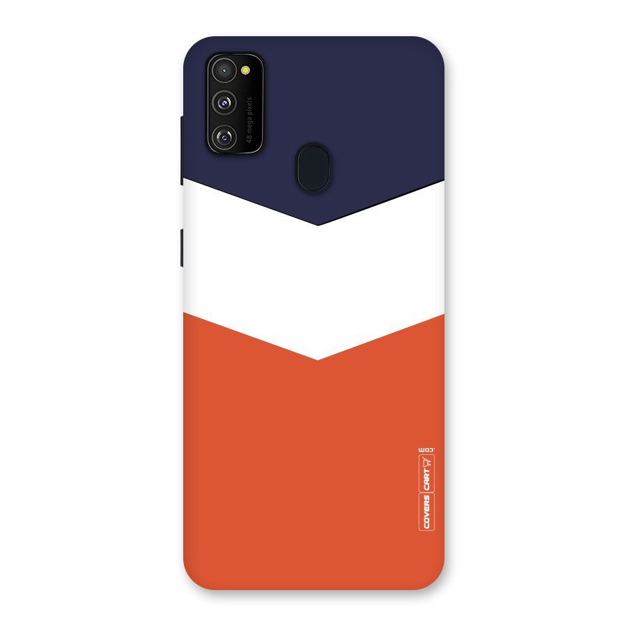Navy Blue White Orange Arrow Back Case for Galaxy M30s