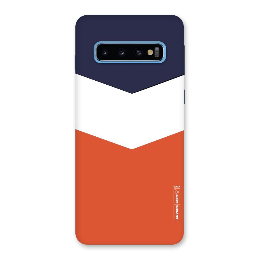 Navy Blue White Orange Arrow Back Case for Galaxy S10