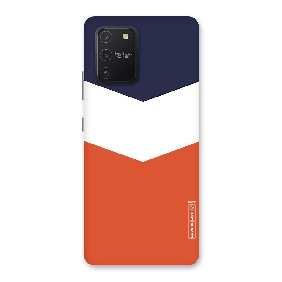 Navy Blue White Orange Arrow Back Case for Galaxy S10 Lite