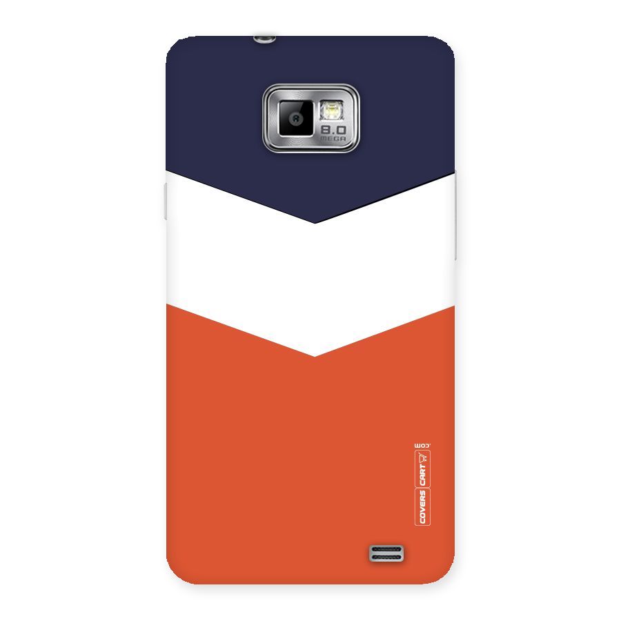 Navy Blue White Orange Arrow Back Case for Galaxy S2