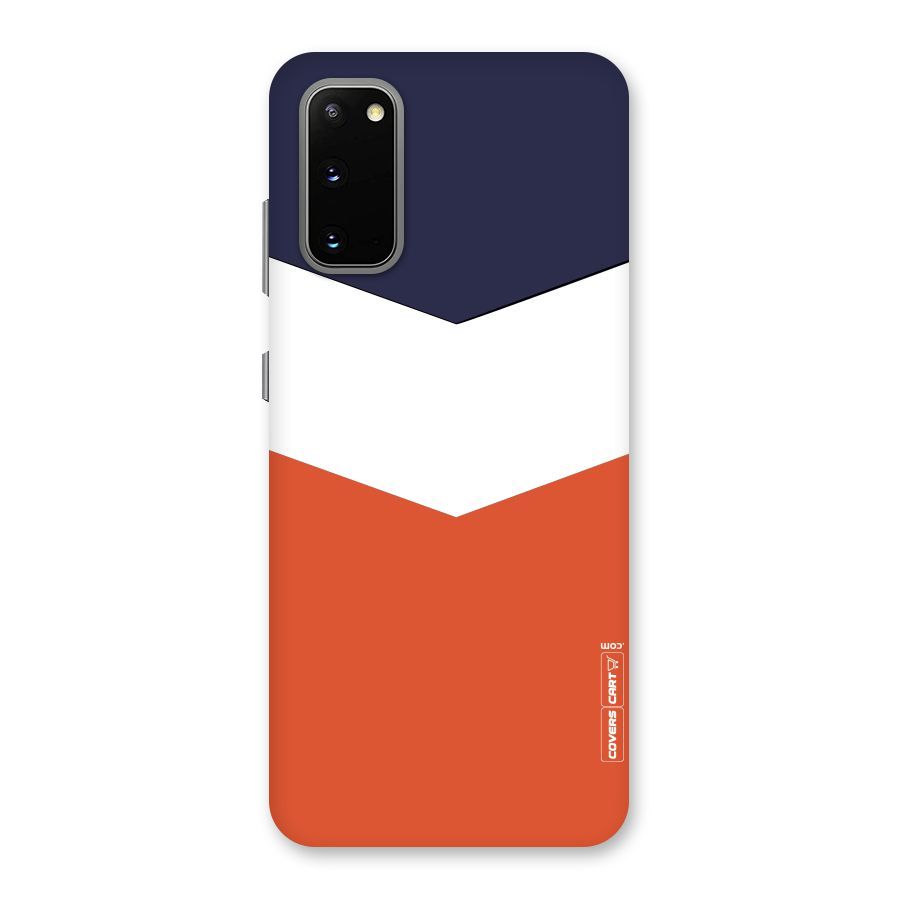 Navy Blue White Orange Arrow Back Case for Galaxy S20