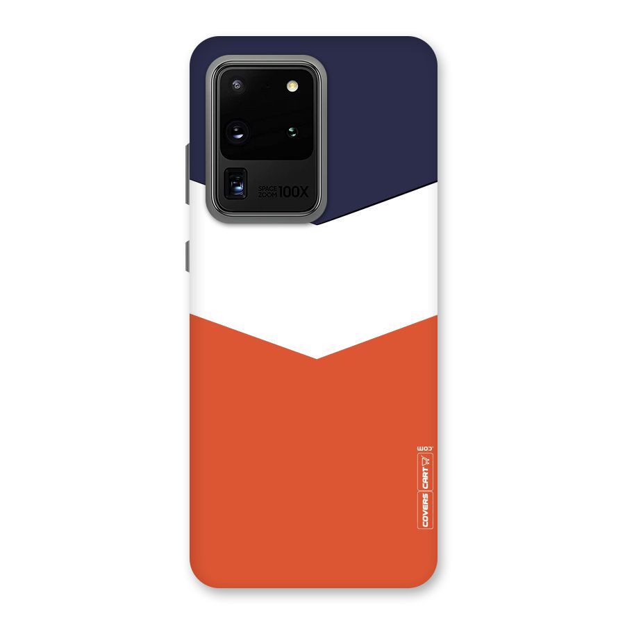 Navy Blue White Orange Arrow Back Case for Galaxy S20 Ultra